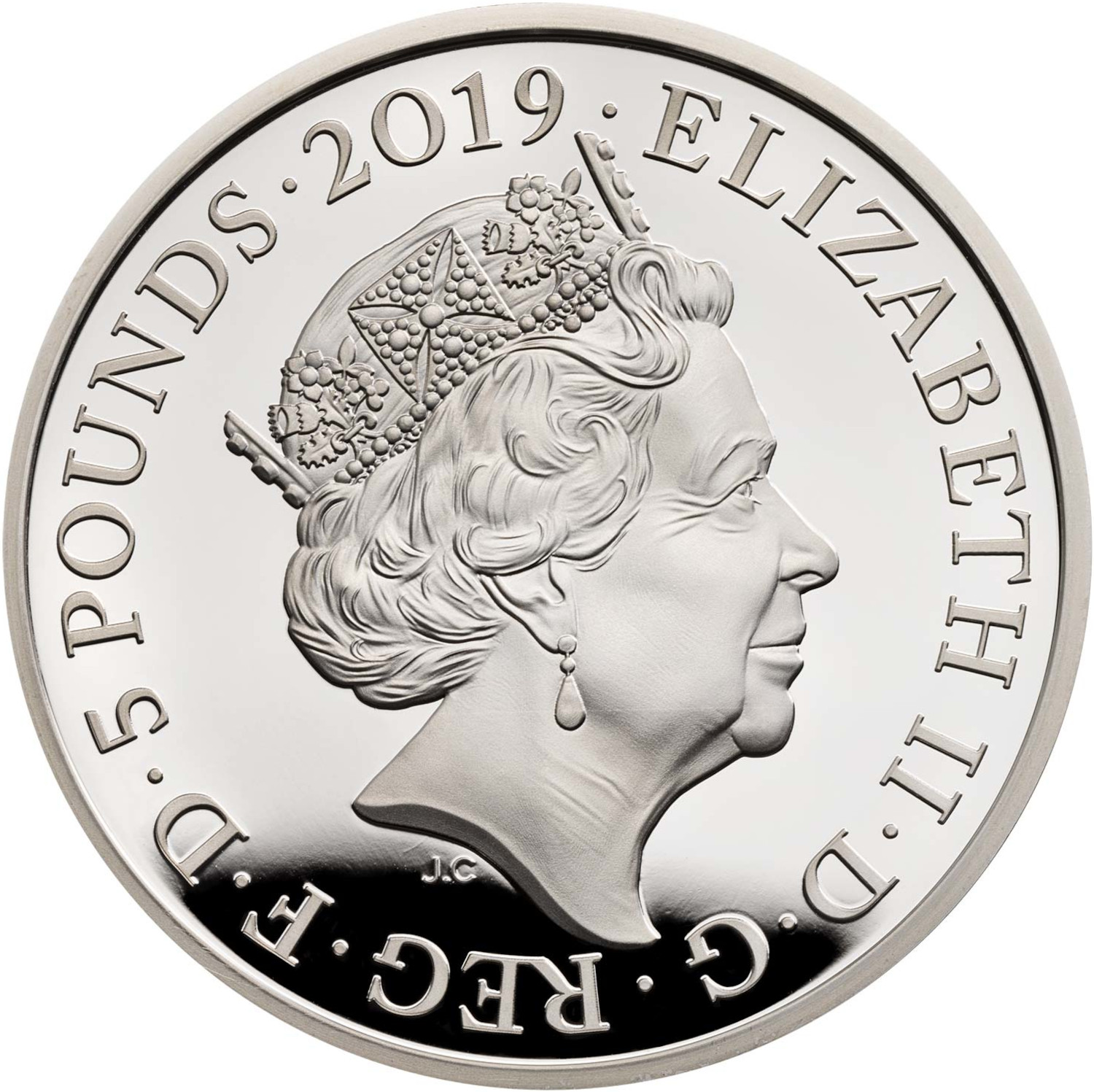 5 Pounds - Elizabeth II Queen Victoria; Silver Piedfort obverse