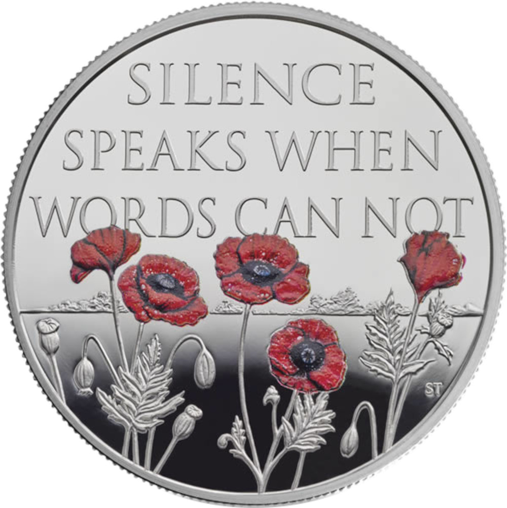5 Pounds - Elizabeth II Remembrance Day 2017; Silver Proof reverse