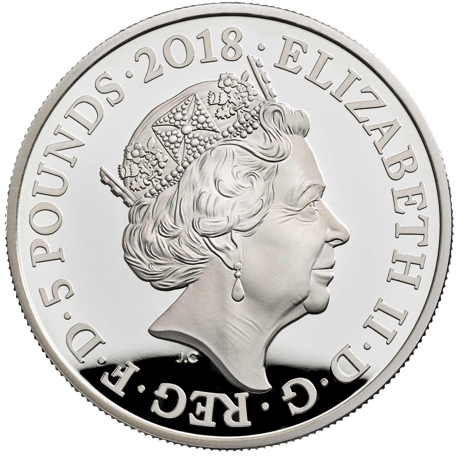 5 Pounds - Elizabeth II Remembrance Day 2018; Silver Proof obverse