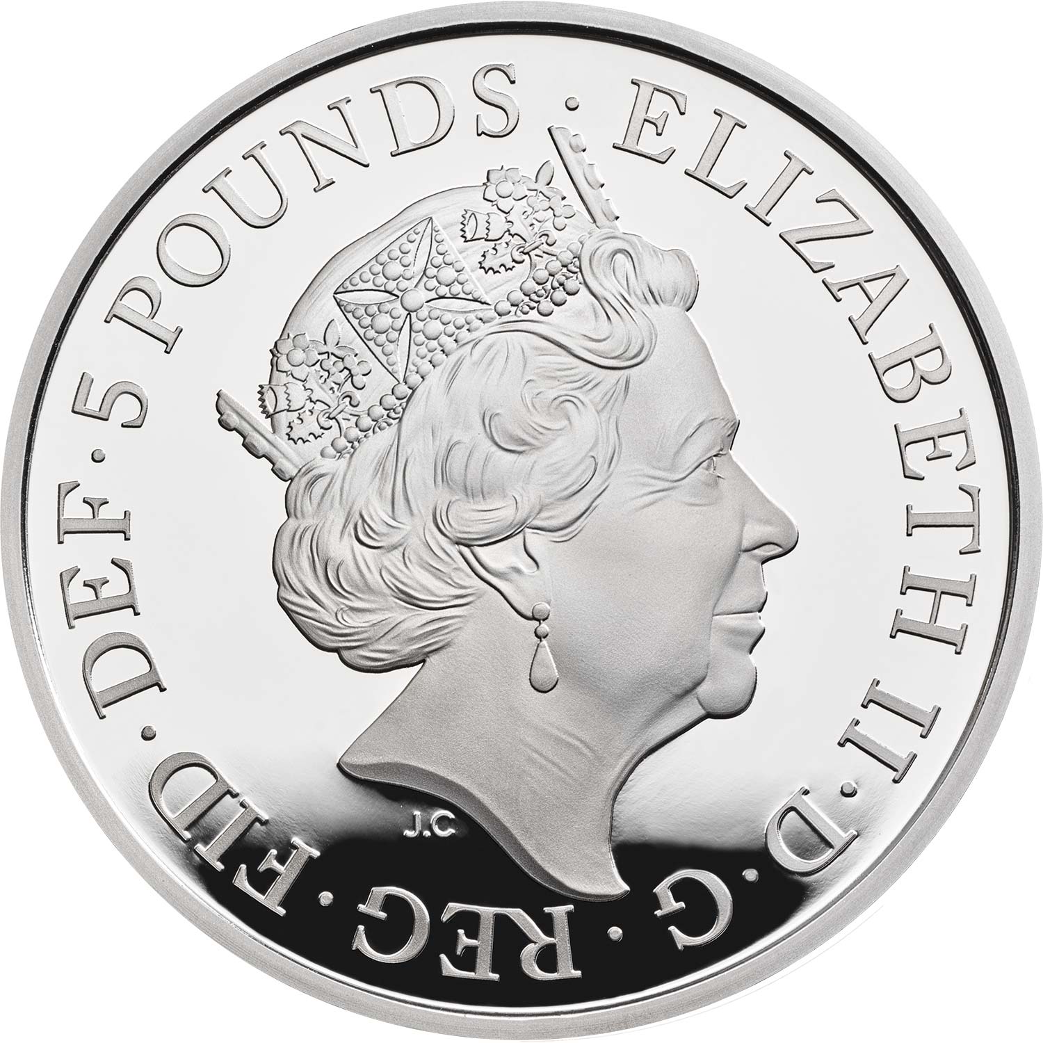 5 Pounds - Elizabeth II Remembrance Day 2019; Silver Piedfort obverse