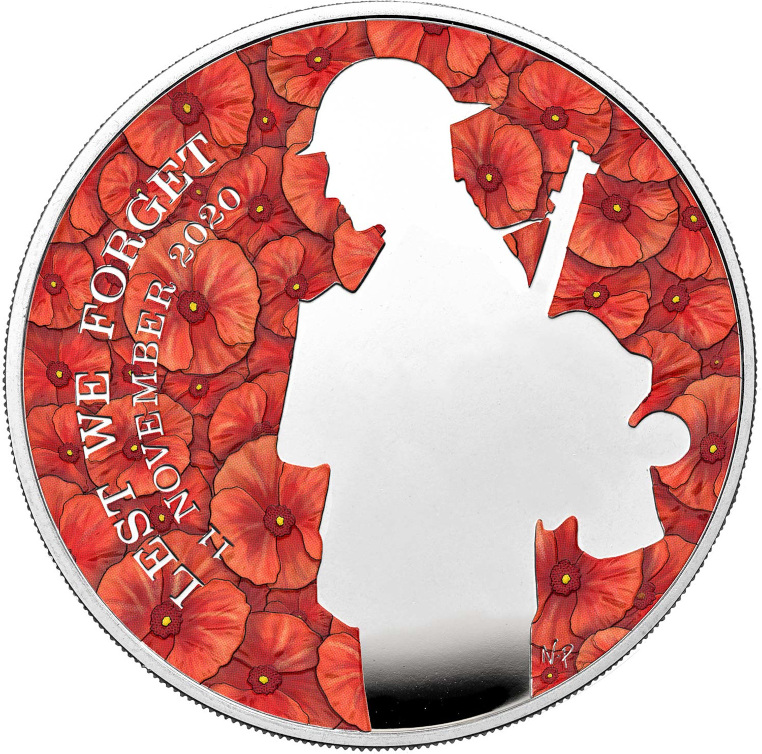 5 Pounds - Elizabeth II Remembrance Day; Silver Piedfort reverse