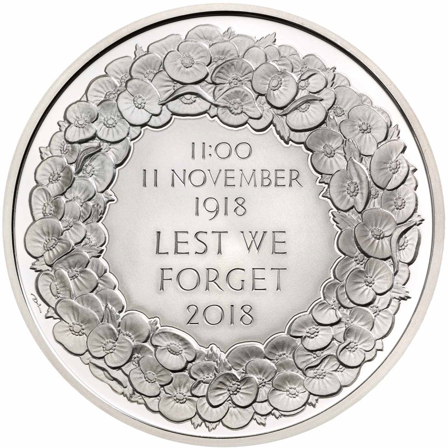 5 Pounds - Elizabeth II Remembrance Day; Silver Proof reverse