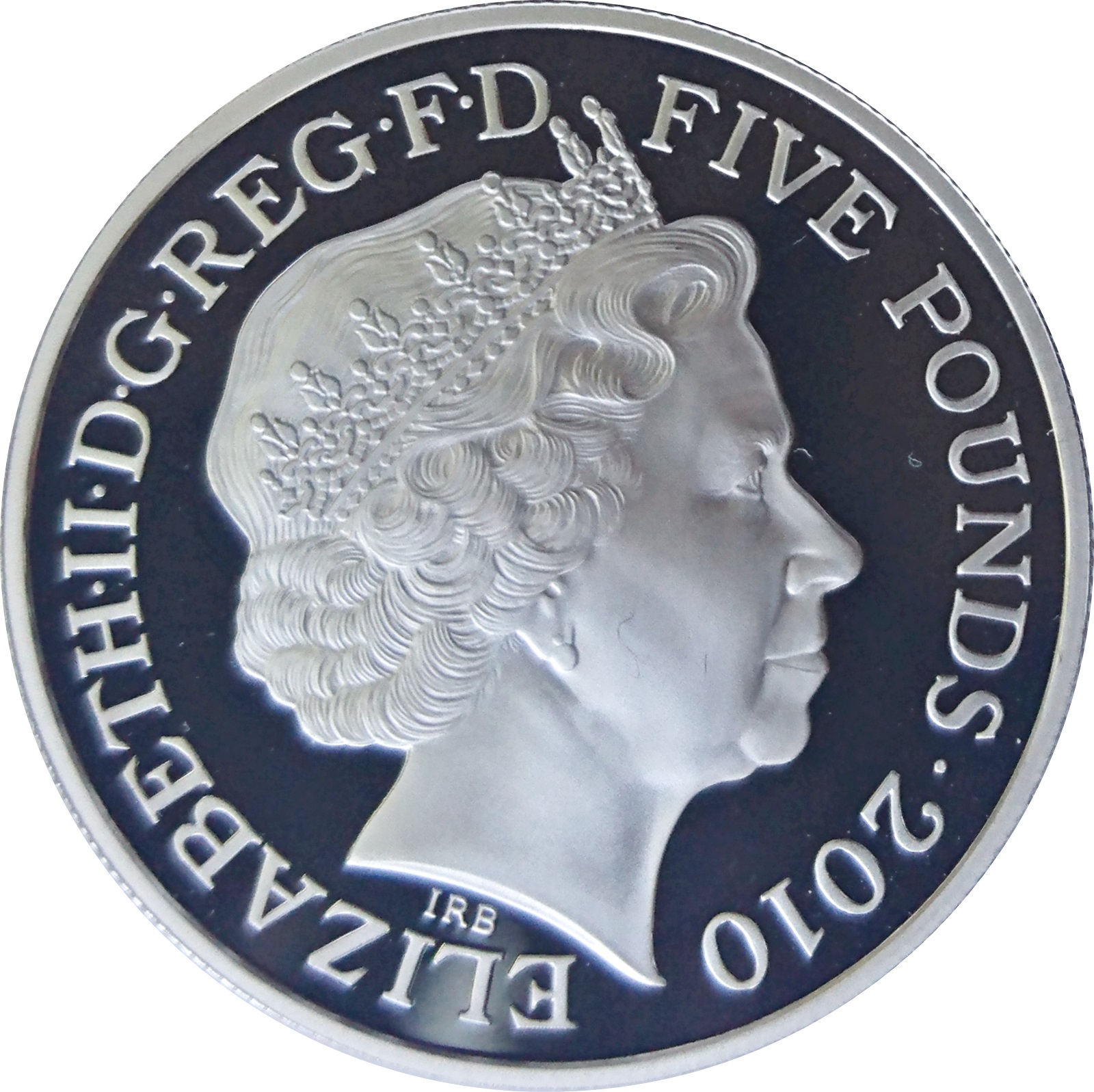 5 Pounds - Elizabeth II Rhossili Bay; Silver Proof obverse