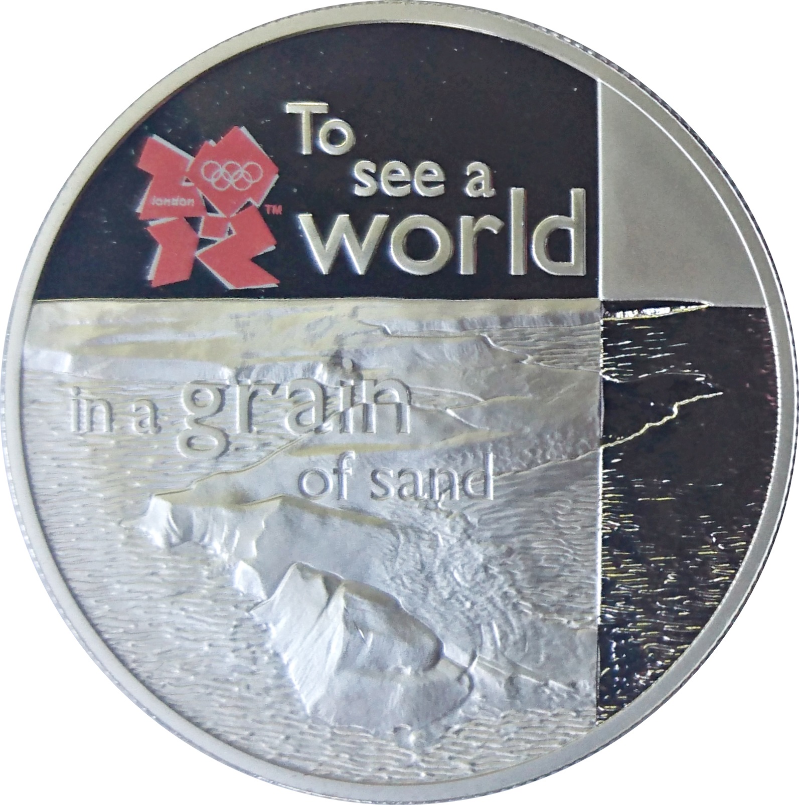 5 Pounds - Elizabeth II Rhossili Bay; Silver Proof reverse