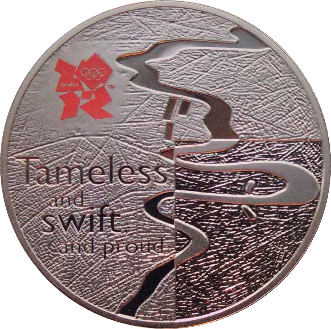 5 Pounds - Elizabeth II River Thames; Silver Proof reverse