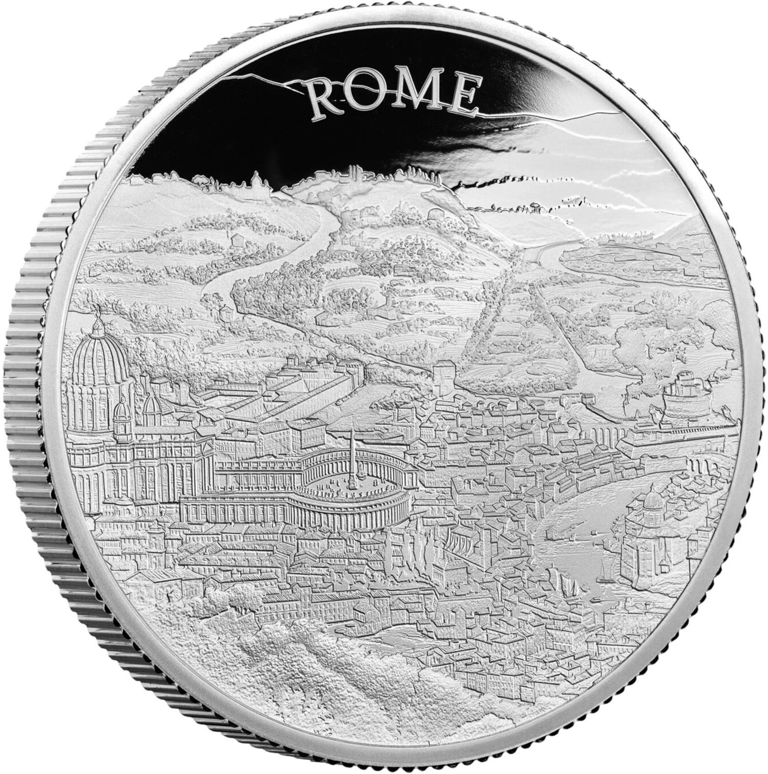 5 Pounds - Elizabeth II Rome; Silver Proof reverse