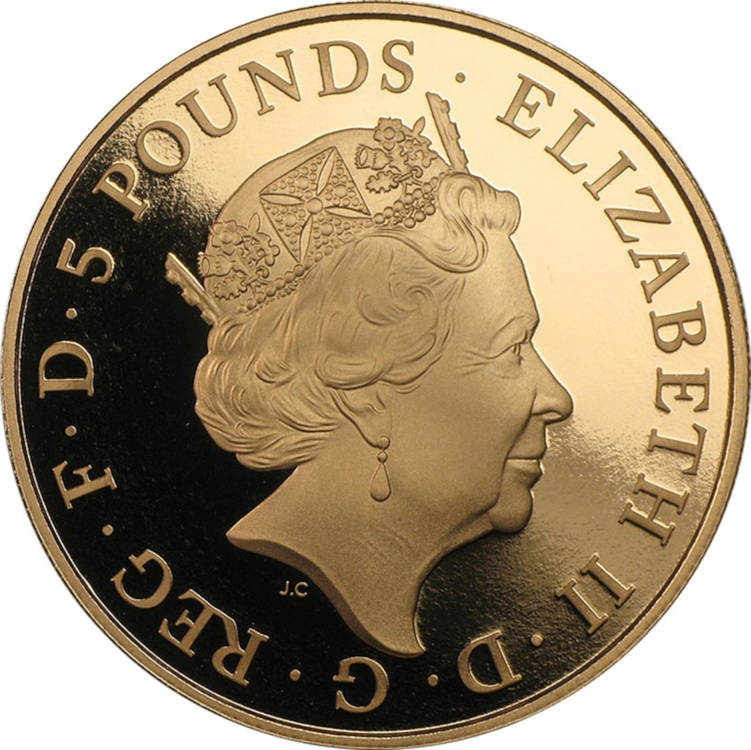 5 Pounds - Elizabeth II Royal Birth; Gold Proof obverse