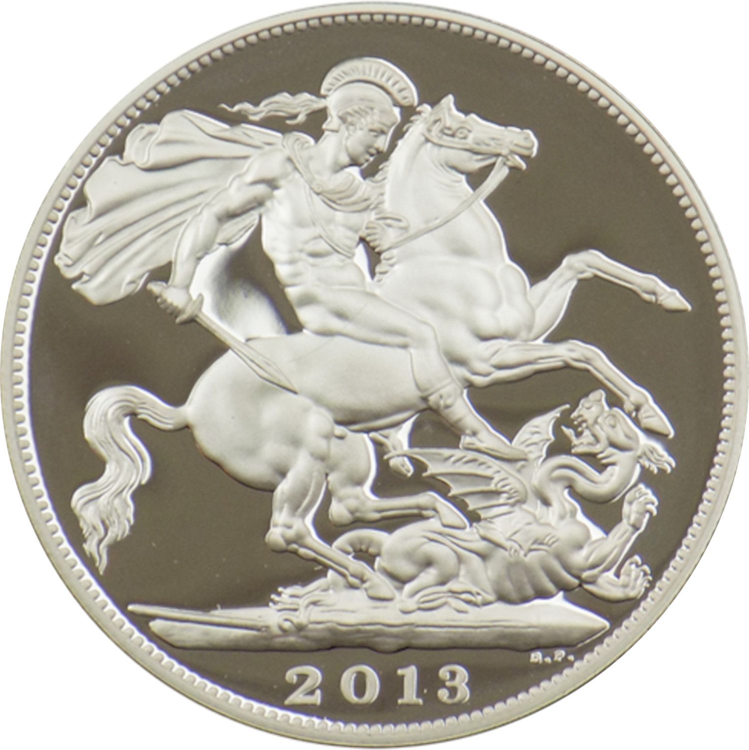 5 Pounds - Elizabeth II Royal Birth; Platinum Piedfort reverse