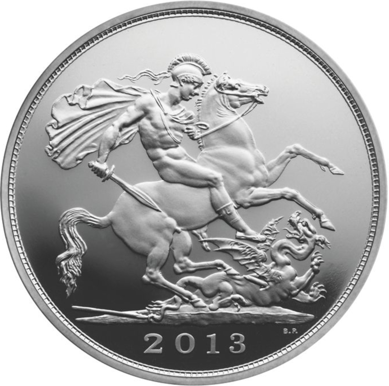 5 Pounds - Elizabeth II Royal Birth; Silver Proof reverse
