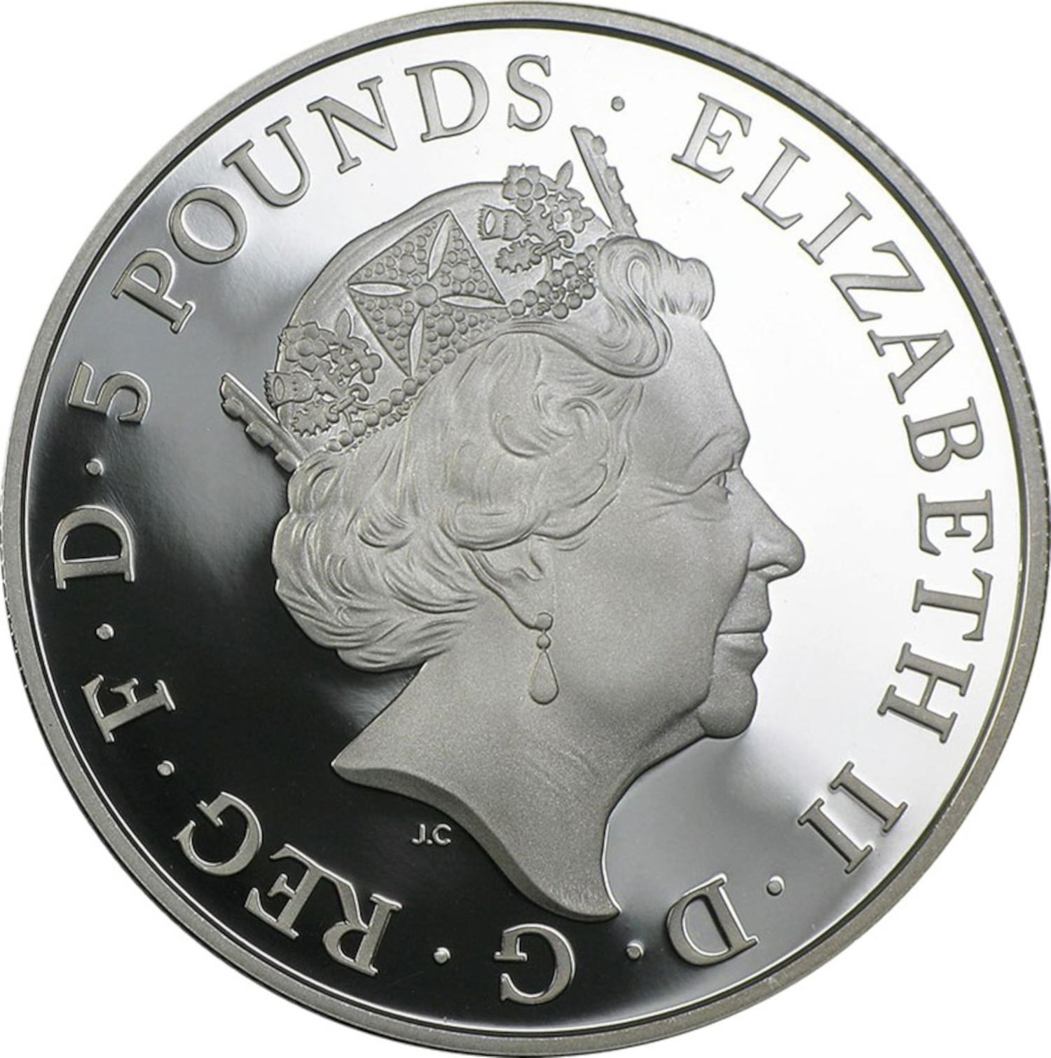 5 Pounds - Elizabeth II Royal Birth; Silver Proof obverse