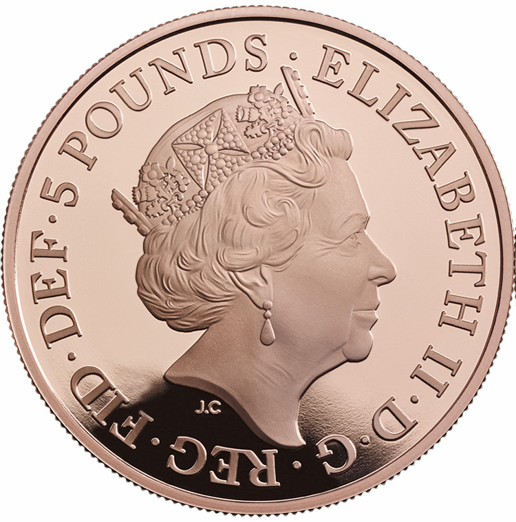 5 Pounds - Elizabeth II Royal Birthday; Gold Proof obverse