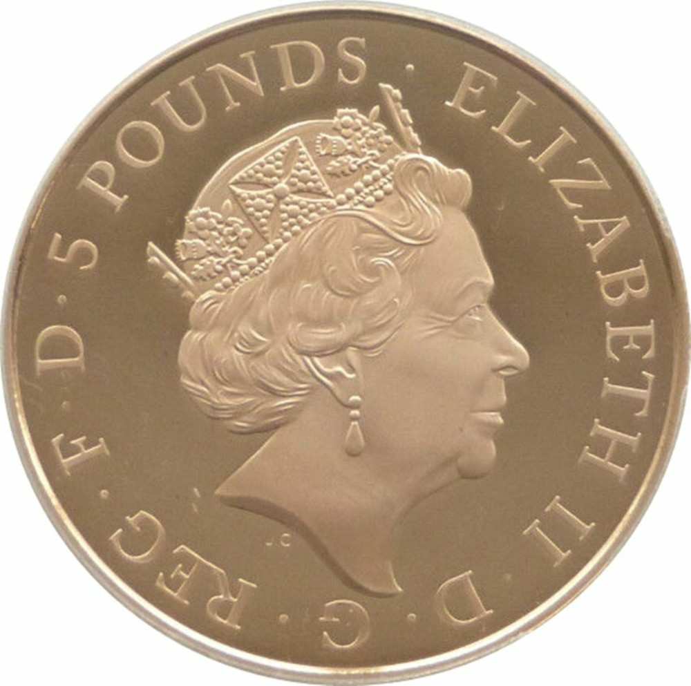 5 Pounds - Elizabeth II Royal Christening; Gold Proof obverse