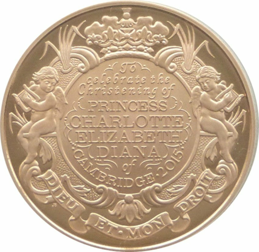 5 Pounds - Elizabeth II Royal Christening; Gold Proof reverse