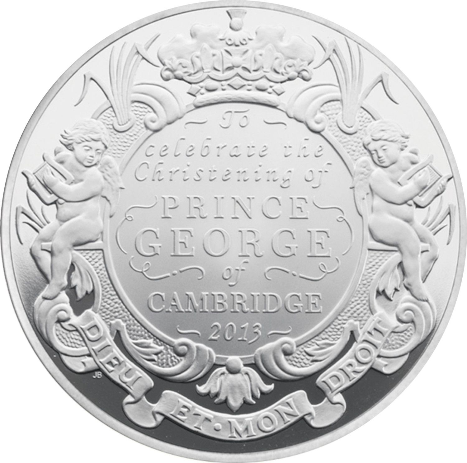 5 Pounds - Elizabeth II Royal Christening; Platinum Piedfort reverse
