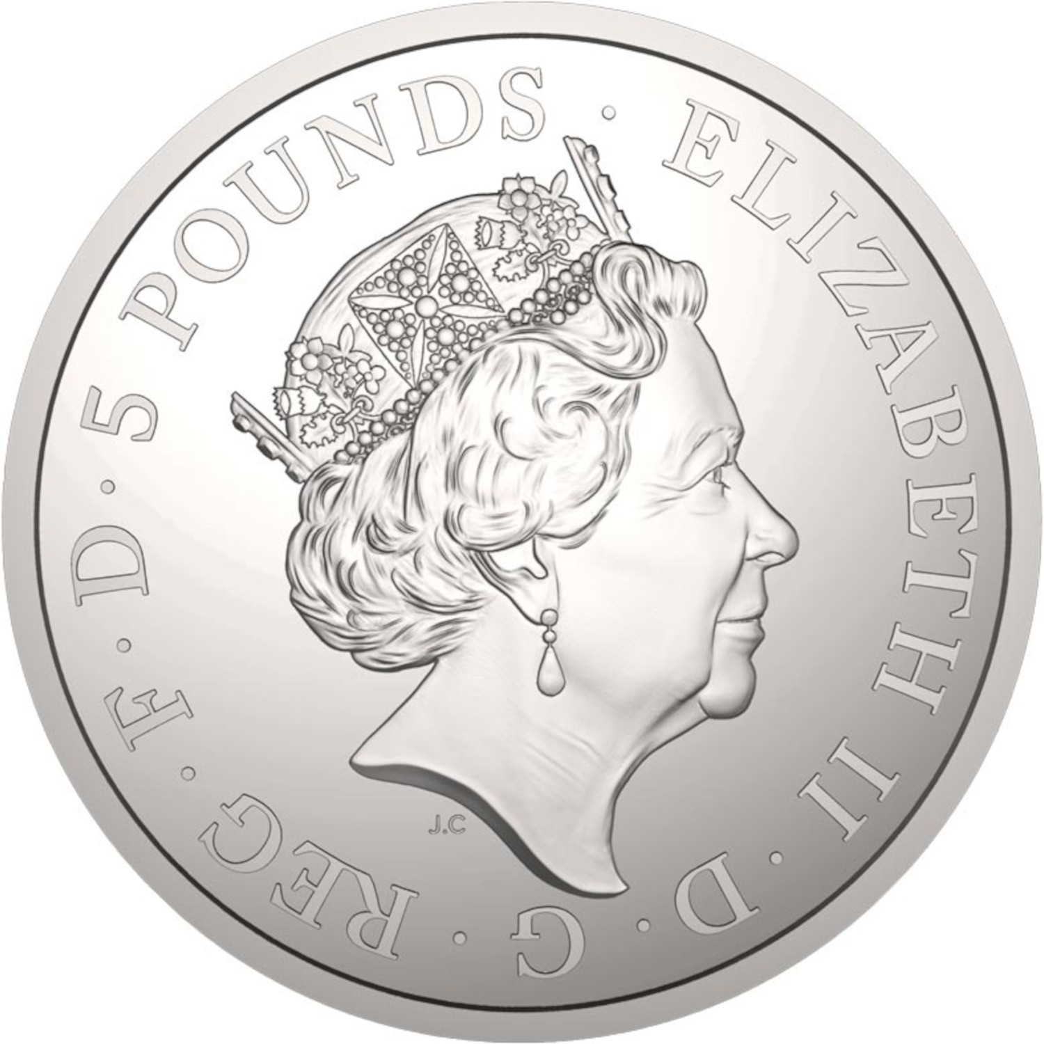 5 Pounds - Elizabeth II Royal Christening; Silver Proof obverse