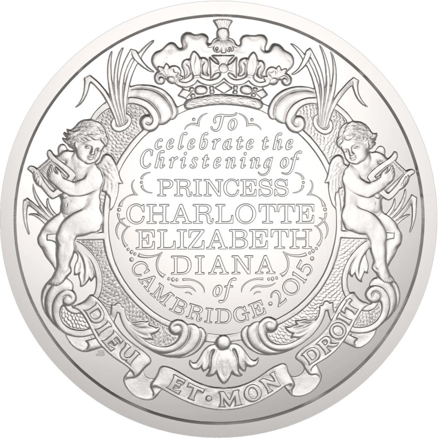 5 Pounds - Elizabeth II Royal Christening; Silver Proof reverse