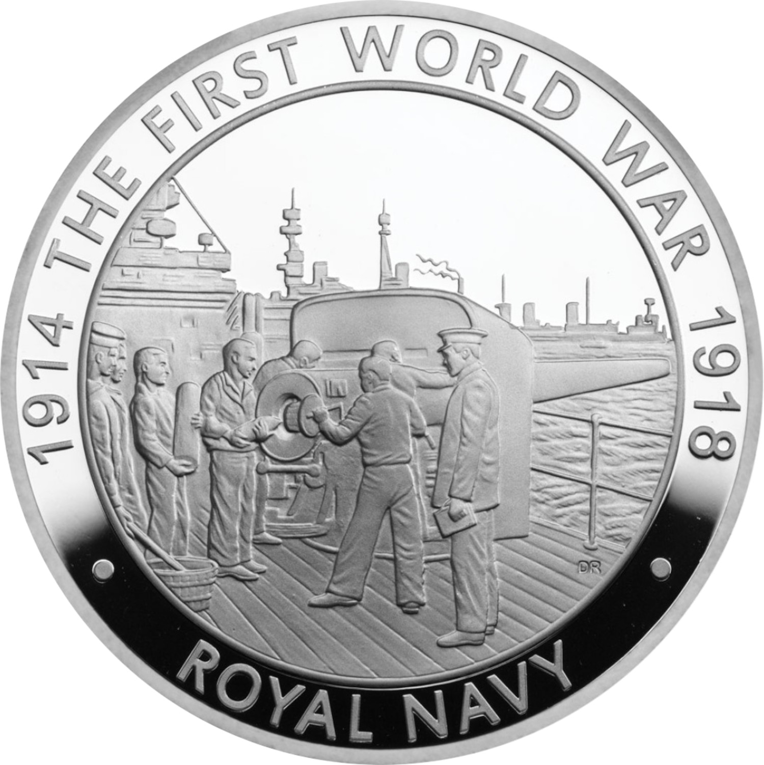 5 Pounds - Elizabeth II Royal Navy; Silver Proof reverse
