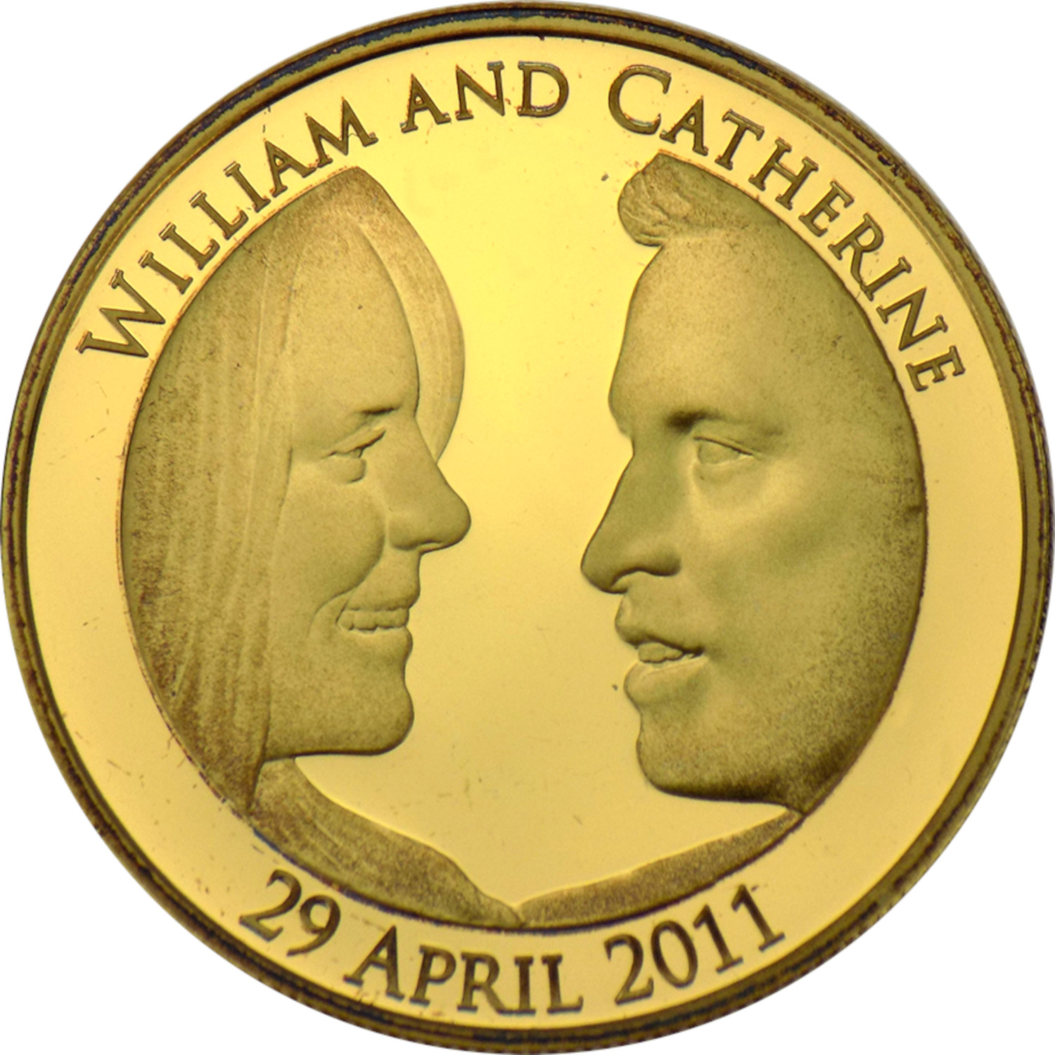5 Pounds - Elizabeth II Royal Wedding; Gold-Plated Silver Proof reverse