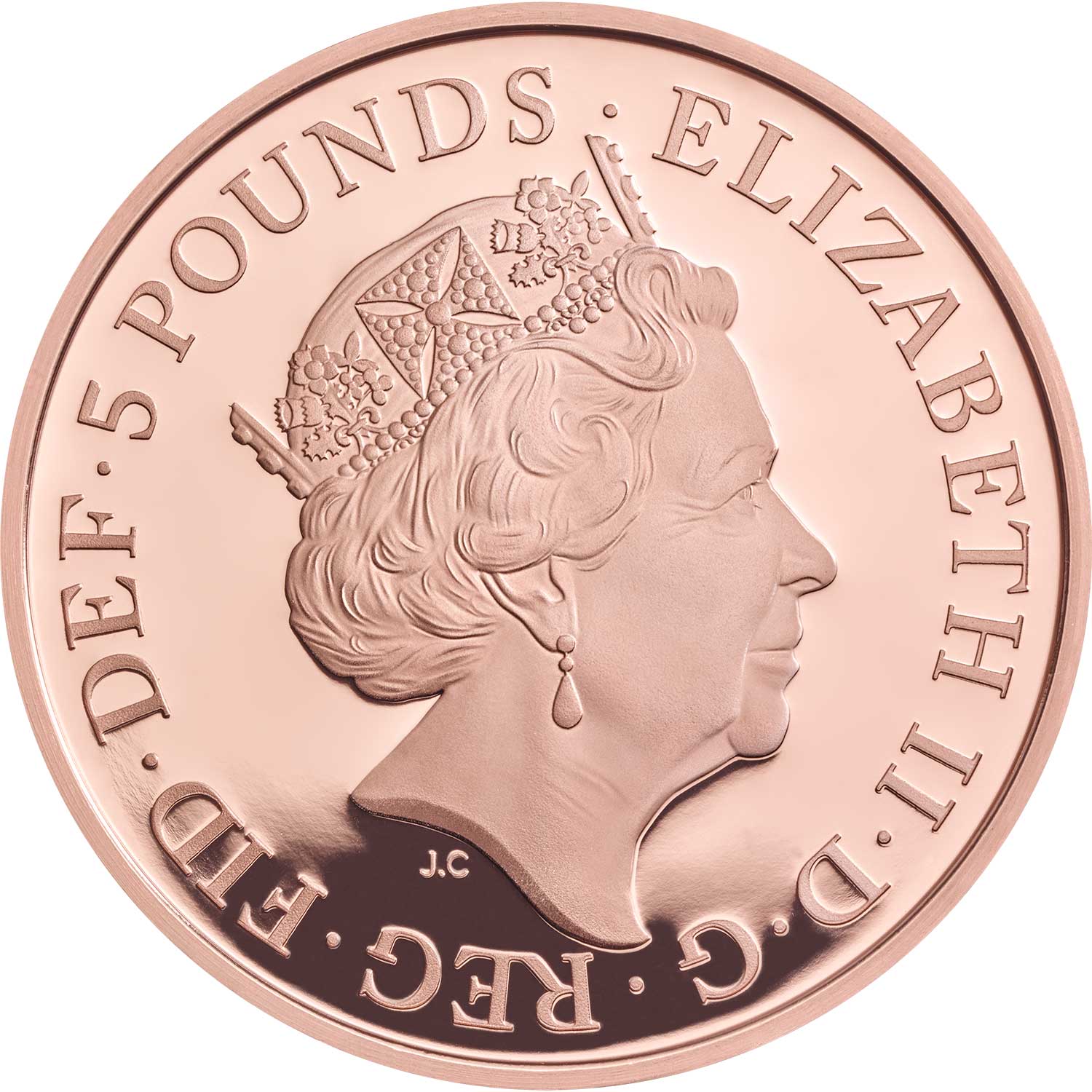 5 Pounds - Elizabeth II Royal Wedding; Gold Proof obverse