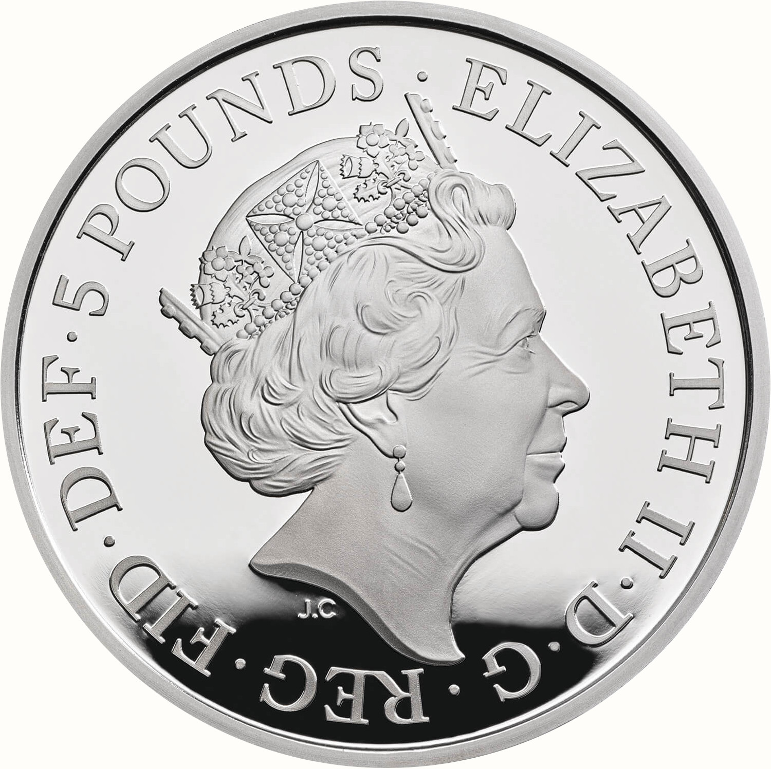 5 Pounds - Elizabeth II Royal Wedding; Silver Proof obverse