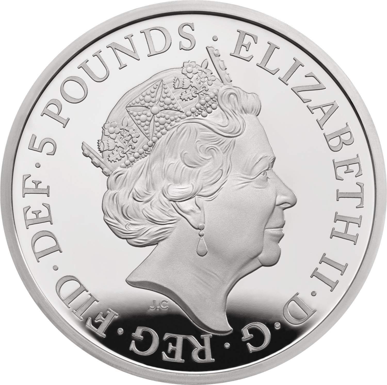 5 Pounds - Elizabeth II Sapphire Anniversary; Silver Proof obverse