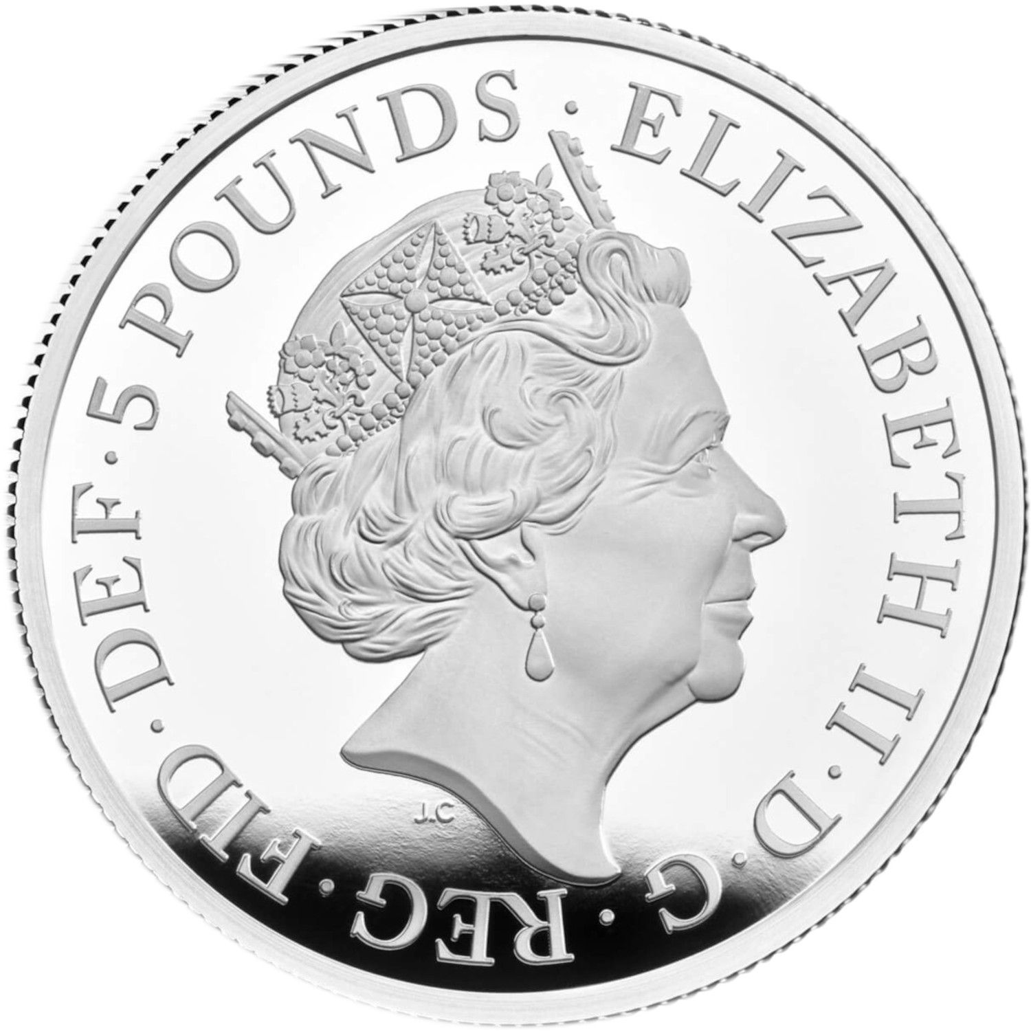 5 Pounds - Elizabeth II Seymour Panther; Silver Proof obverse