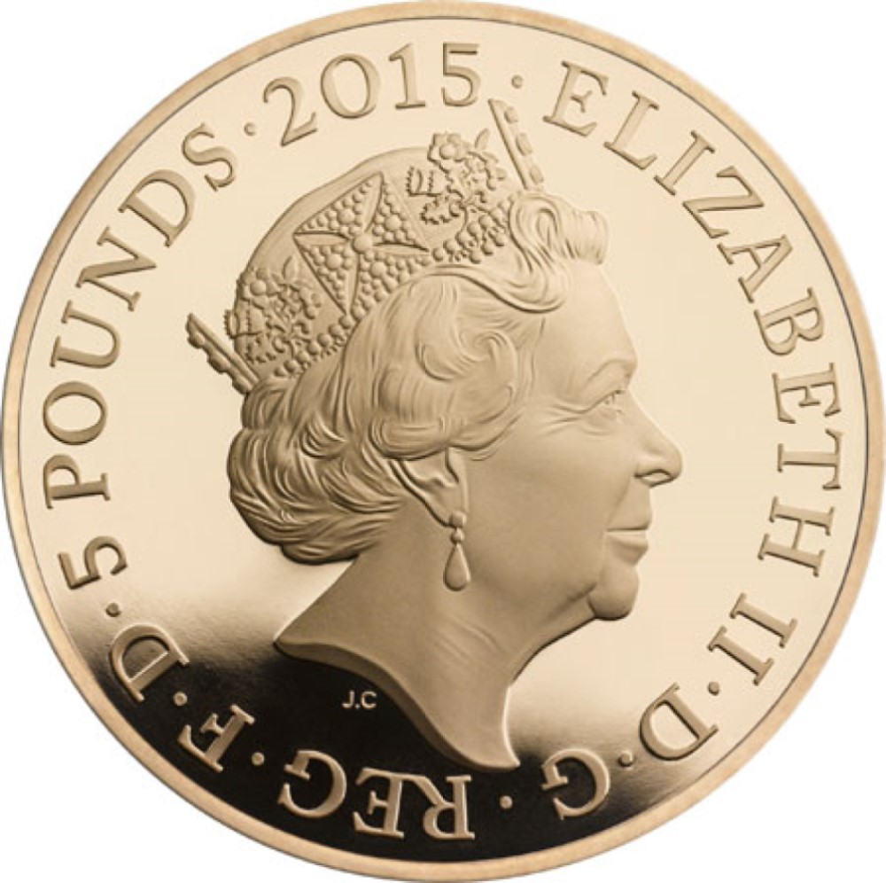 5 Pounds - Elizabeth II Submarines; Gold Proof obverse