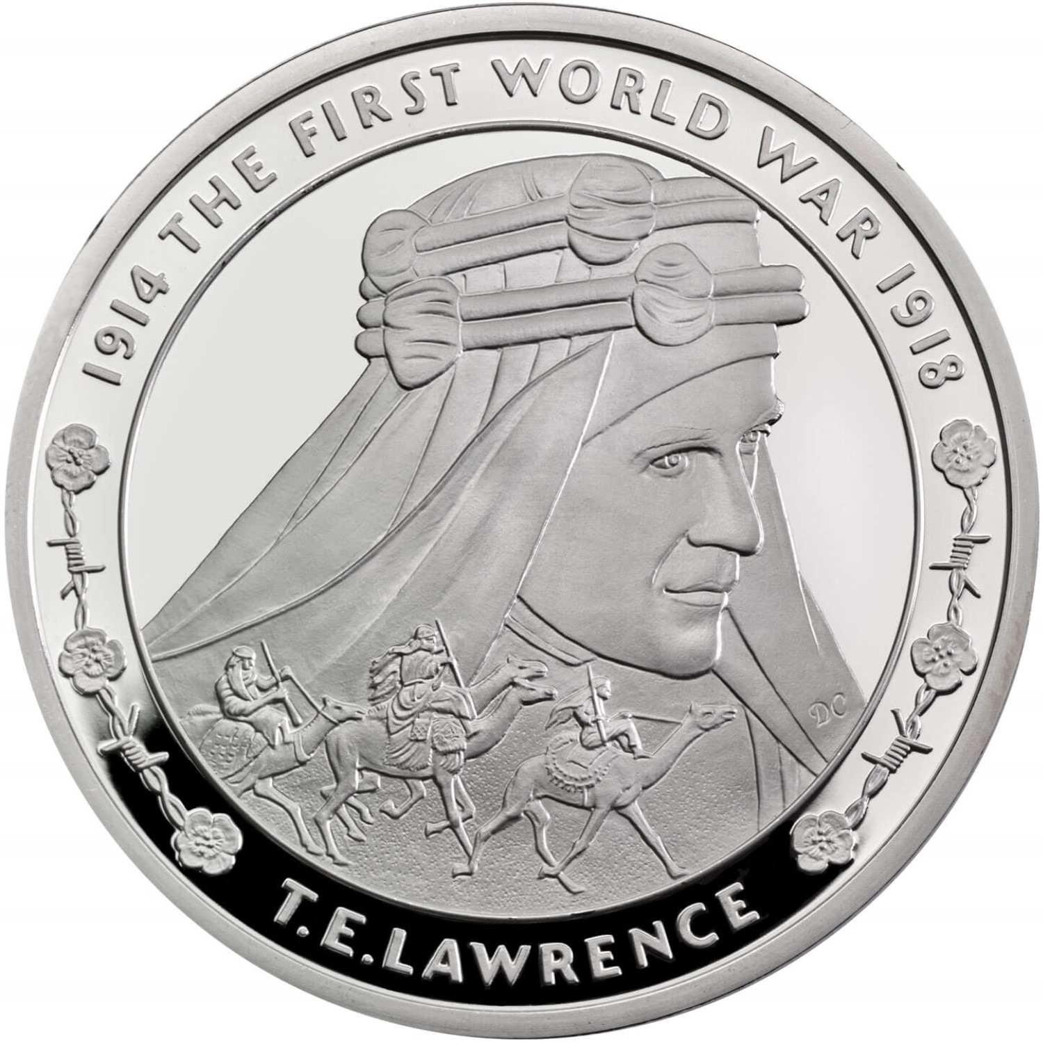 5 Pounds - Elizabeth II T.E. Lawrence; Silver Proof reverse