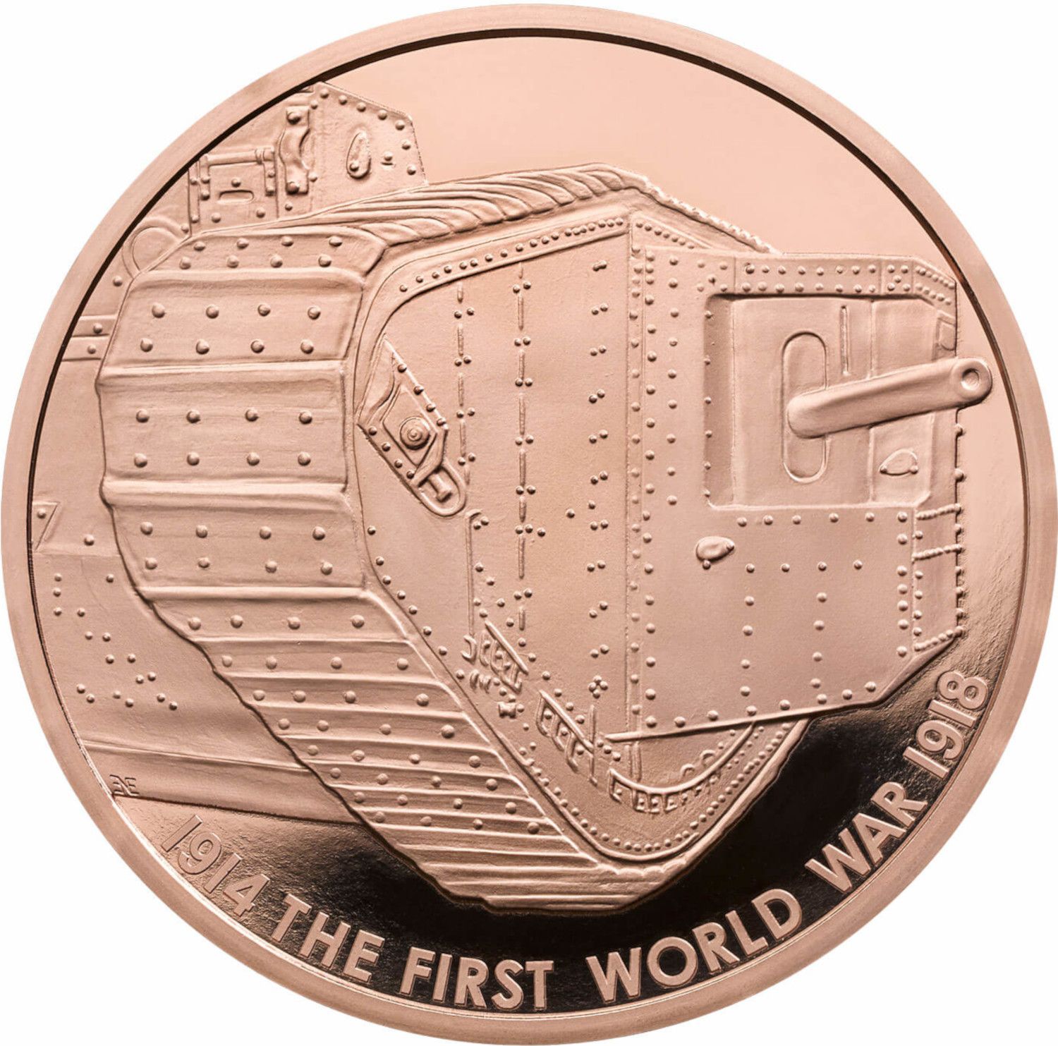 5 Pounds - Elizabeth II Tanks; Gold Proof reverse