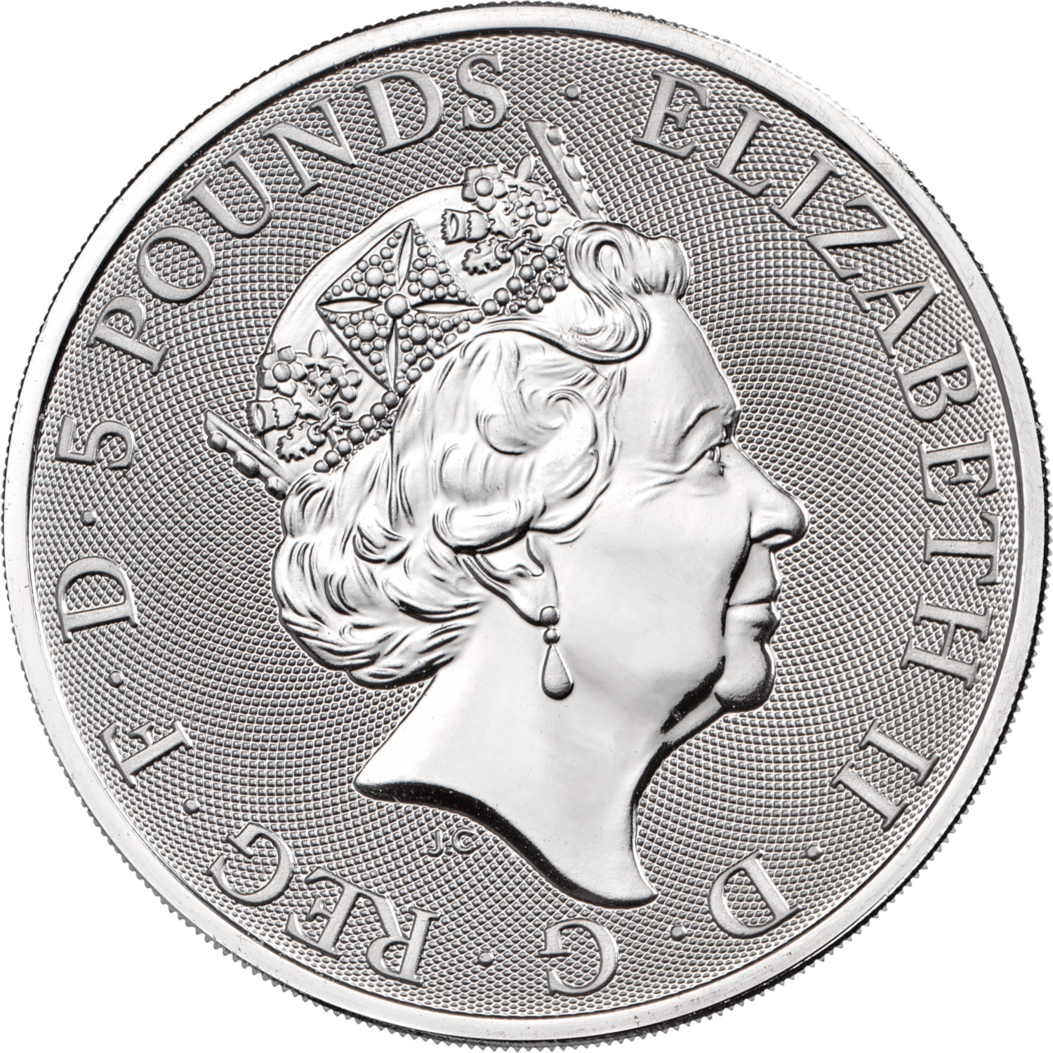 5 Pounds - Elizabeth II The Queen's Beasts Completer; 2 oz Fine Silver obverse