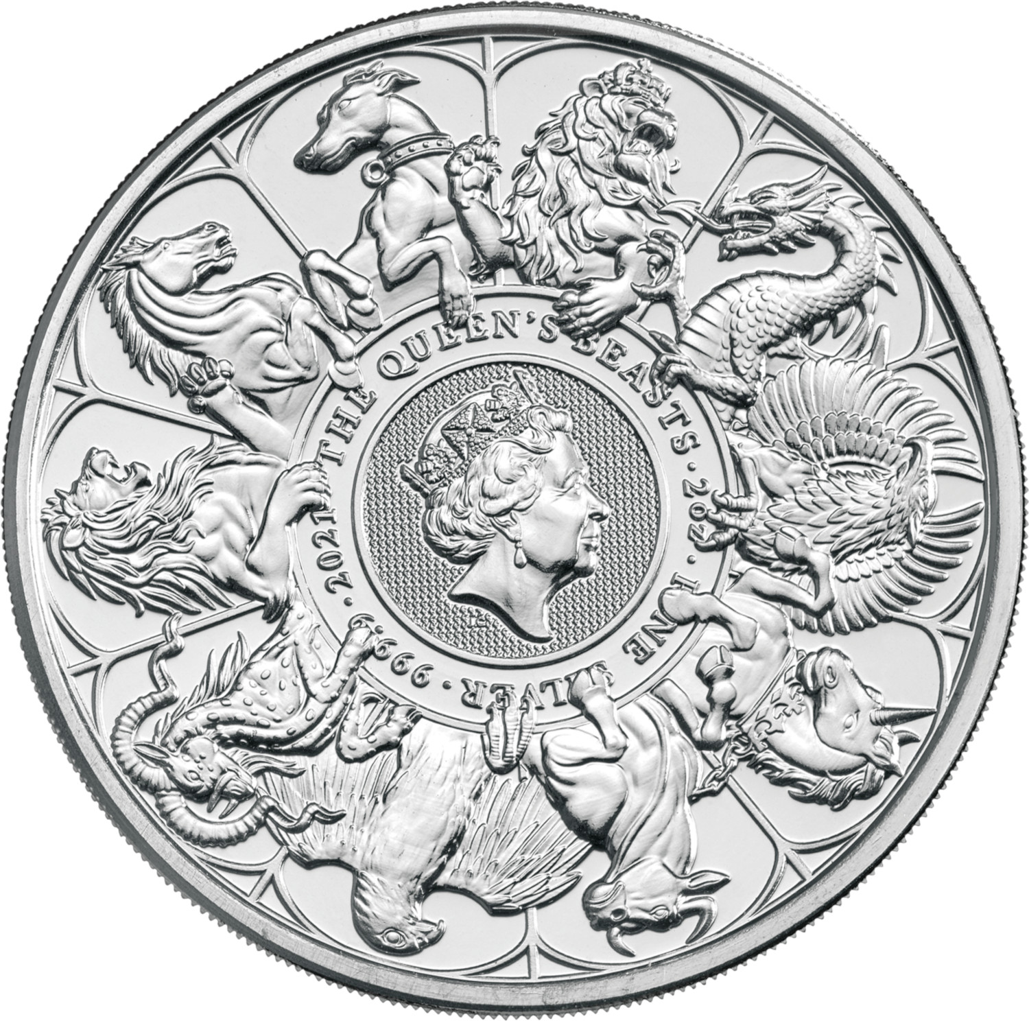 5 Pounds - Elizabeth II The Queen's Beasts Completer; 2 oz Fine Silver