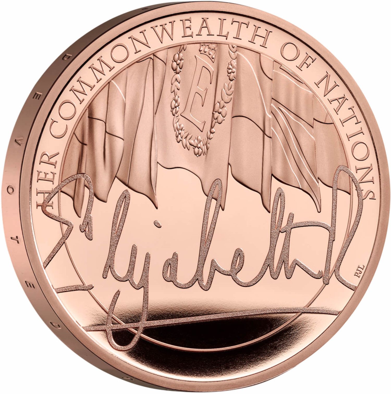 5 Pounds - Elizabeth II The Queen's Reign, Commonwealth of Nations; Gold Proof
