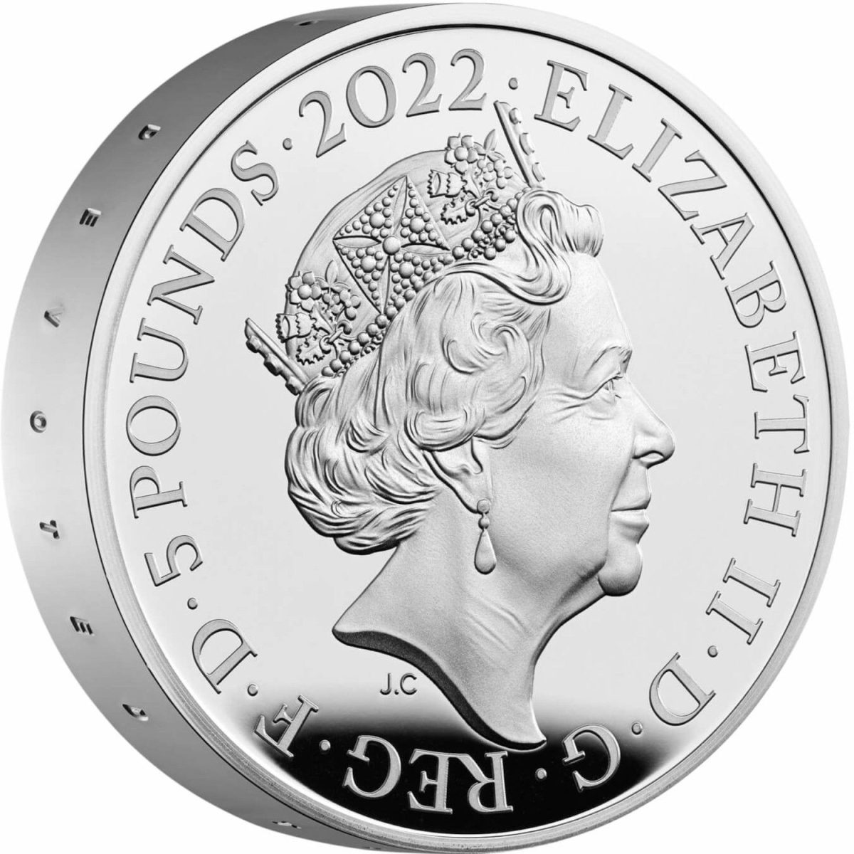 5 Pounds - Elizabeth II The Queen's Reign, Commonwealth of Nations; Silver Piedfort obverse