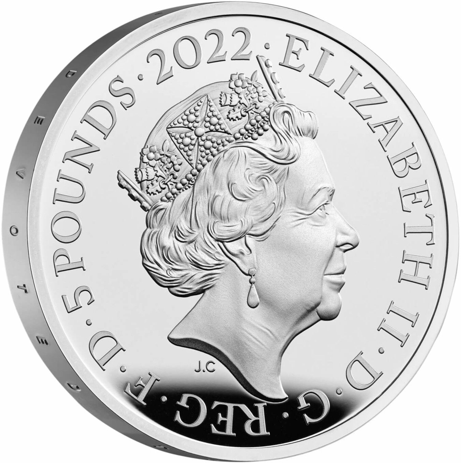 5 Pounds - Elizabeth II The Queen's Reign, Commonwealth of Nations; Silver Proof obverse