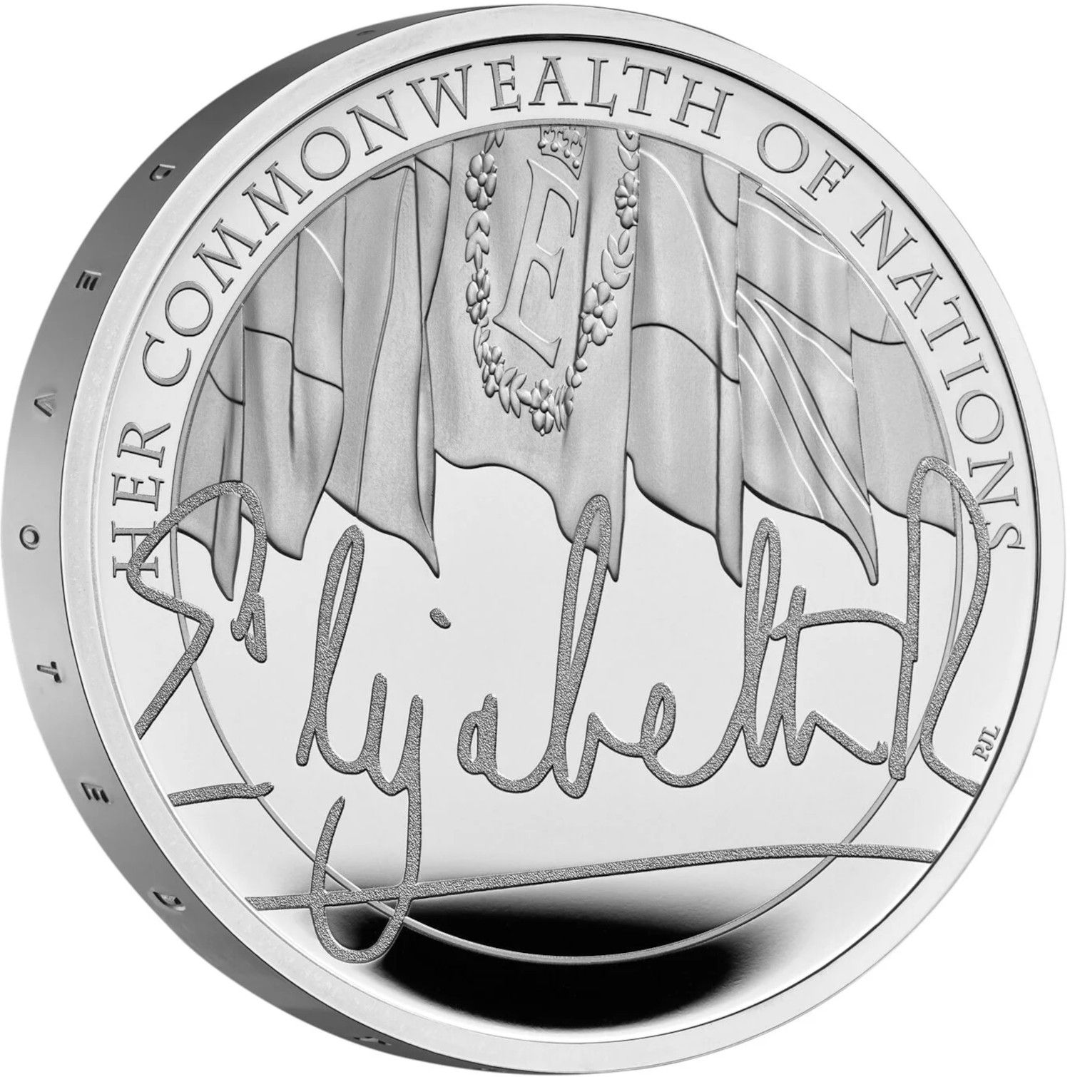 5 Pounds - Elizabeth II The Queen's Reign, Commonwealth of Nations; Silver Proof