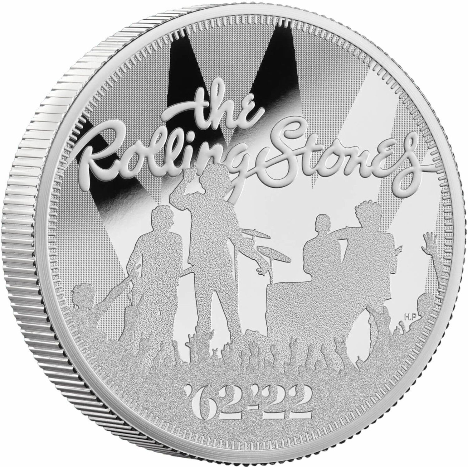 5 Pounds - Elizabeth II The Rolling Stones; Silver Proof reverse