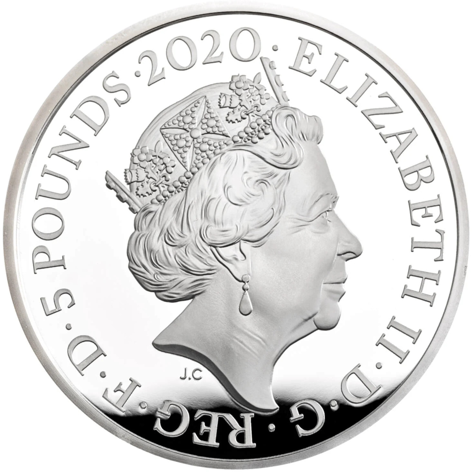 5 Pounds - Elizabeth II The Royal Mint; Silver Piedfort obverse