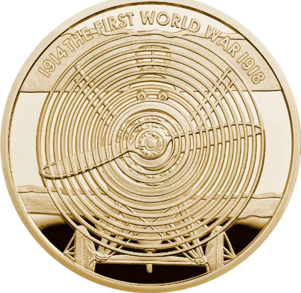 5 Pounds - Elizabeth II The Sopwith Camel; Gold Proof reverse
