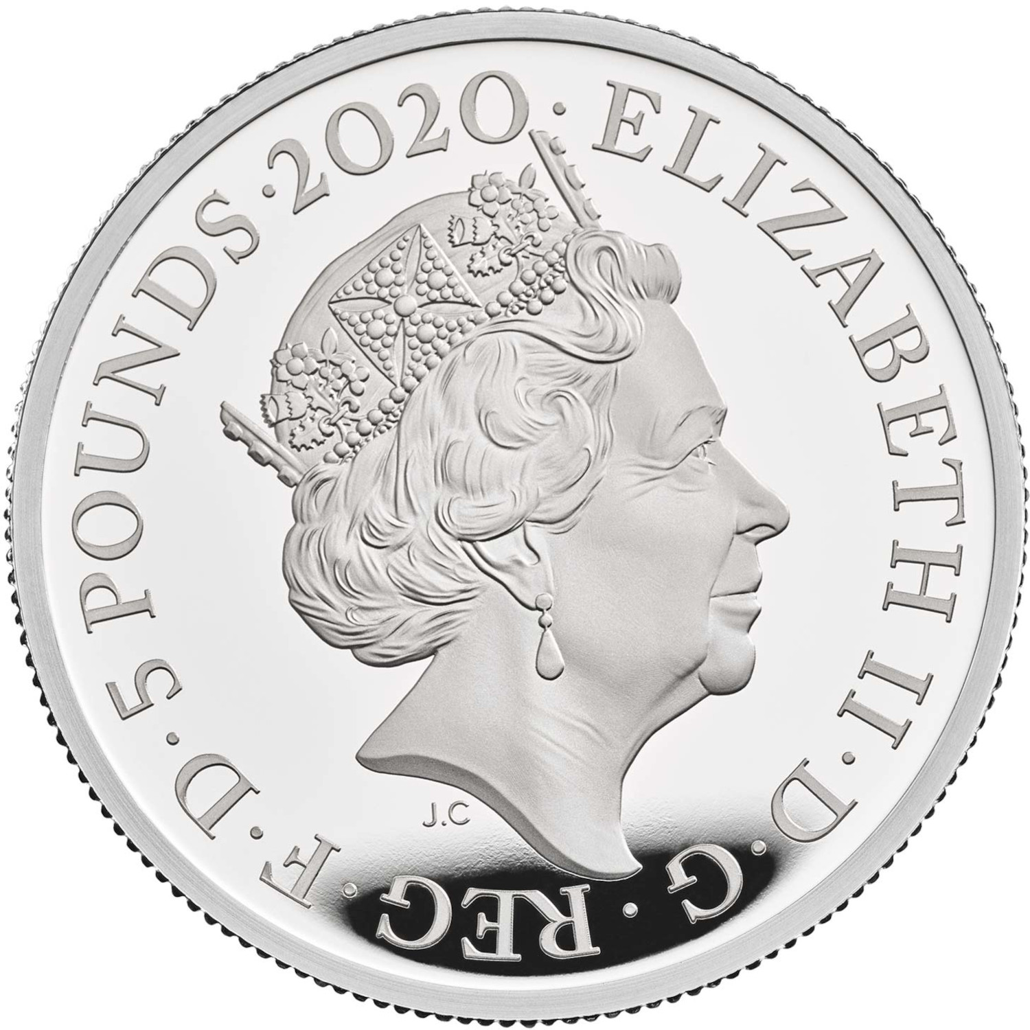 5 Pounds - Elizabeth II The Three Graces; Silver Proof obverse
