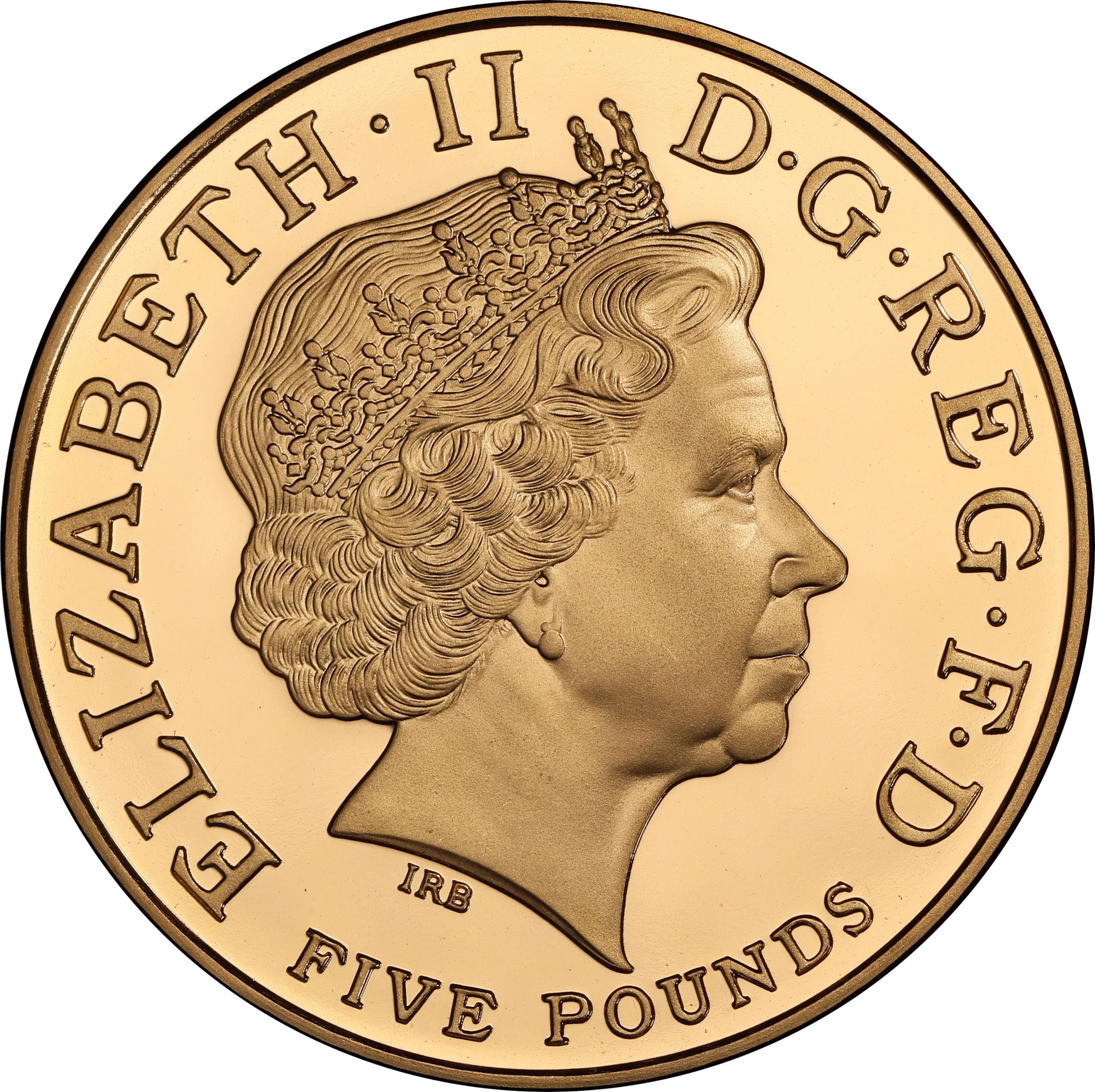 5 Pounds - Elizabeth II Trafalgar; Gold Proof obverse