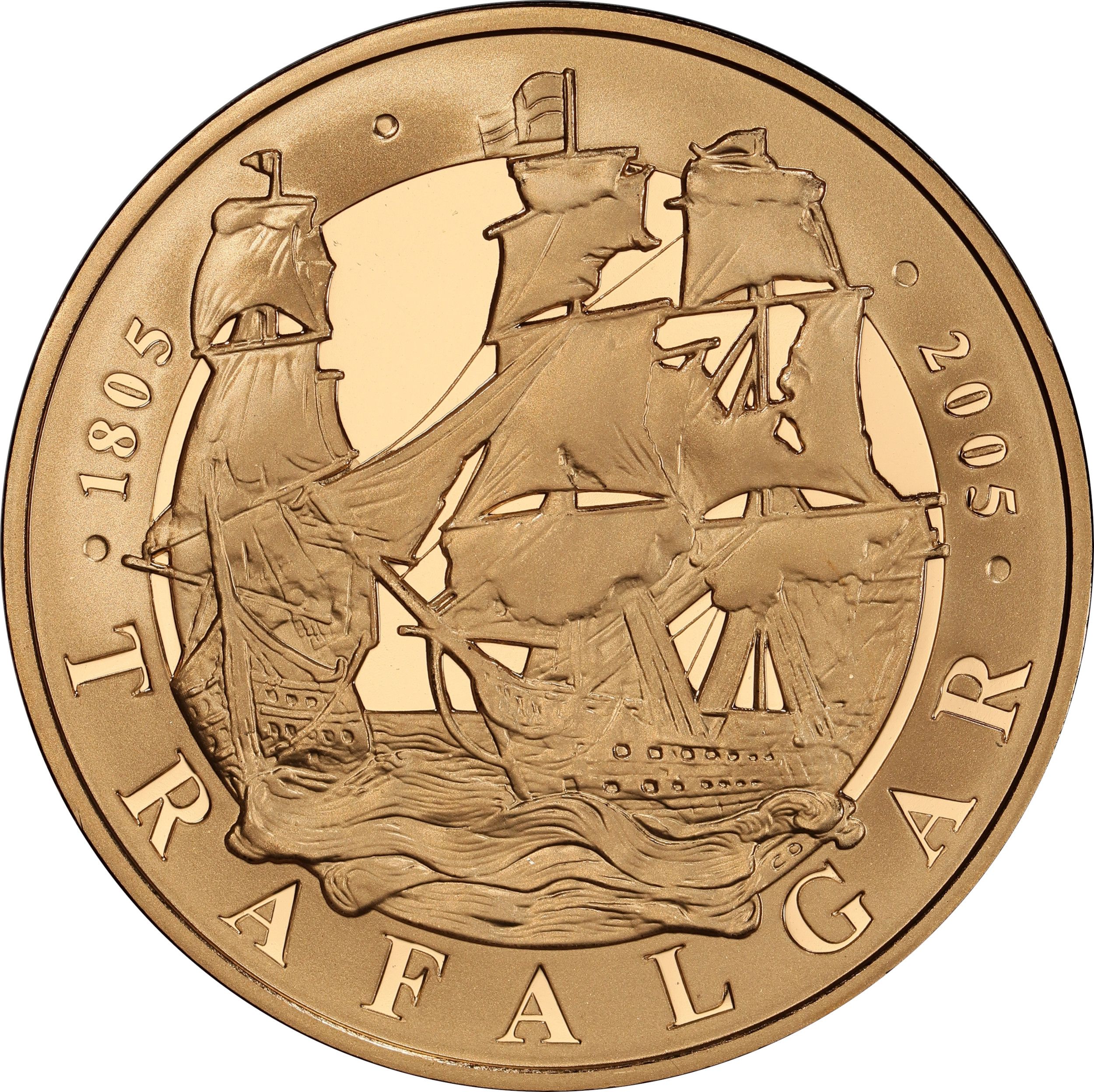 5 Pounds - Elizabeth II Trafalgar; Gold Proof