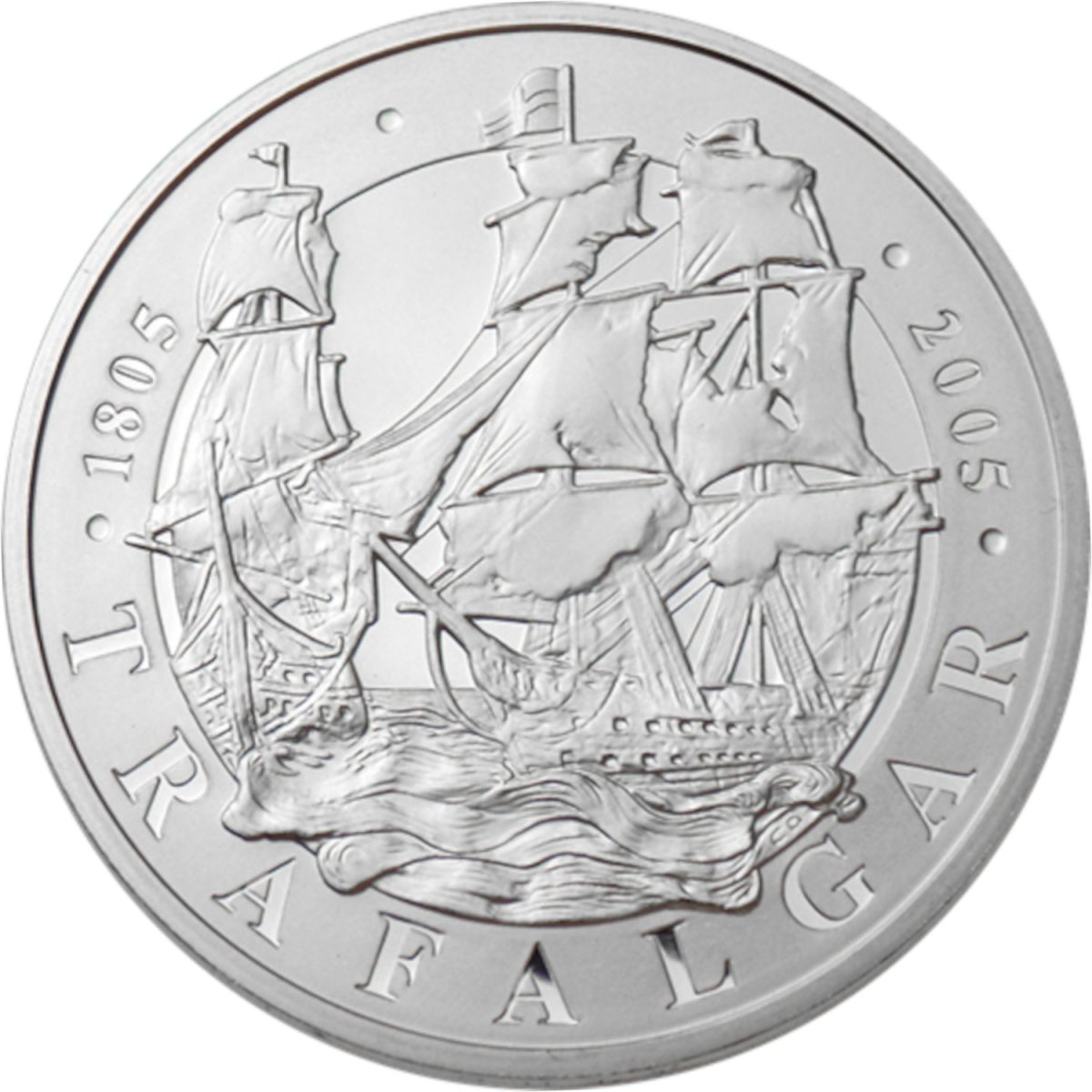 5 Pounds - Elizabeth II Trafalgar; Silver Piedfort reverse