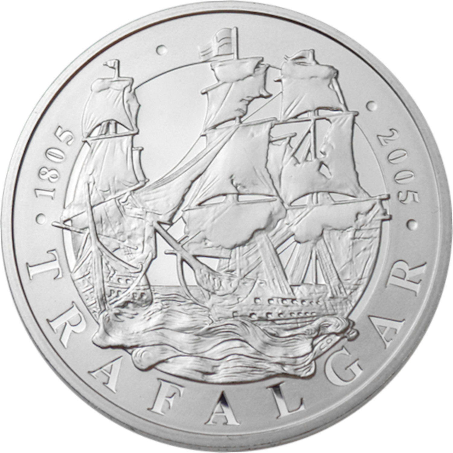 5 Pounds - Elizabeth II Trafalgar; Silver Proof reverse