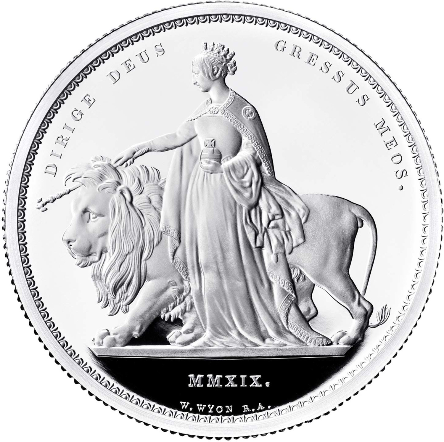 5 Pounds - Elizabeth II Una and The Lion; Silver Proof