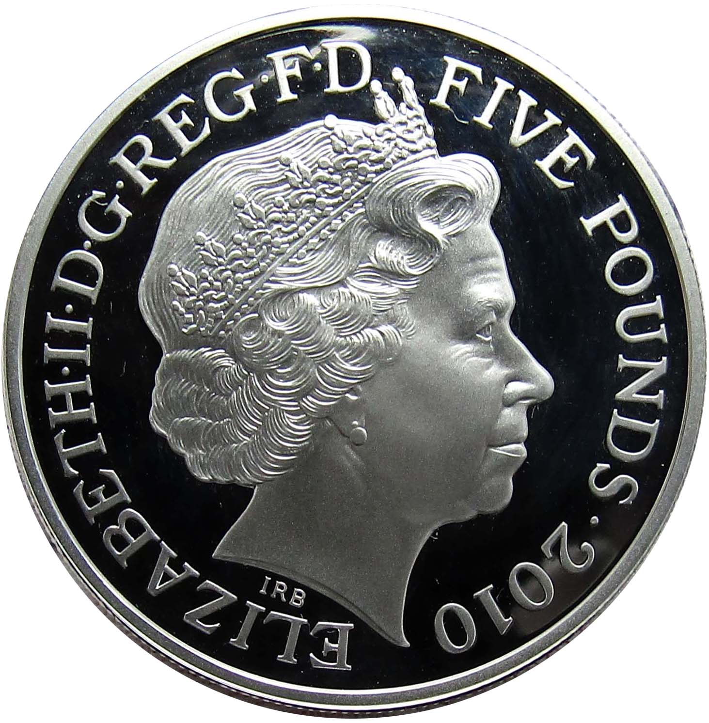 5 Pounds - Elizabeth II Weathervane; Silver Proof obverse