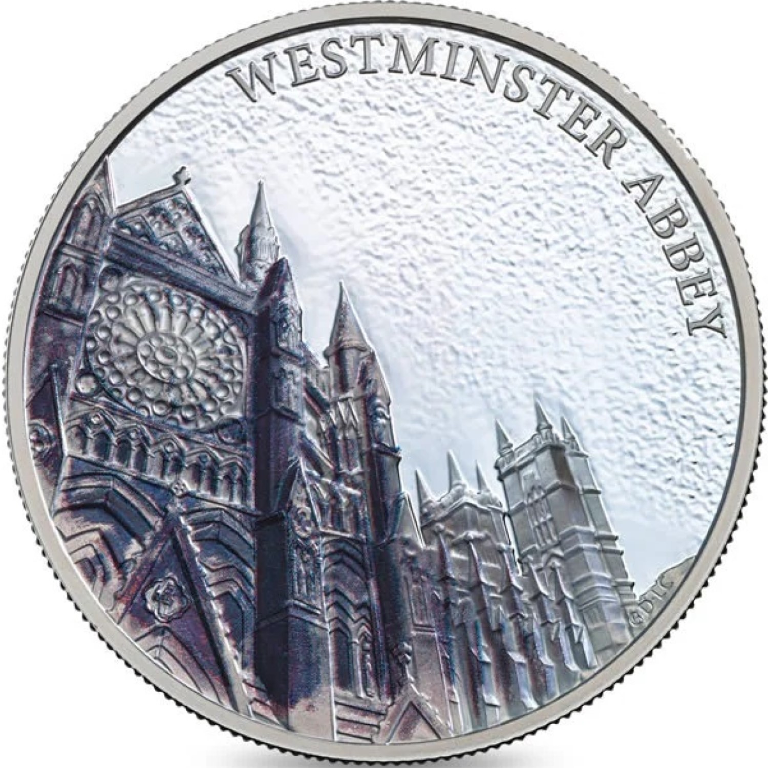 5 Pounds - Elizabeth II Westminster Abbey; Silver Proof reverse