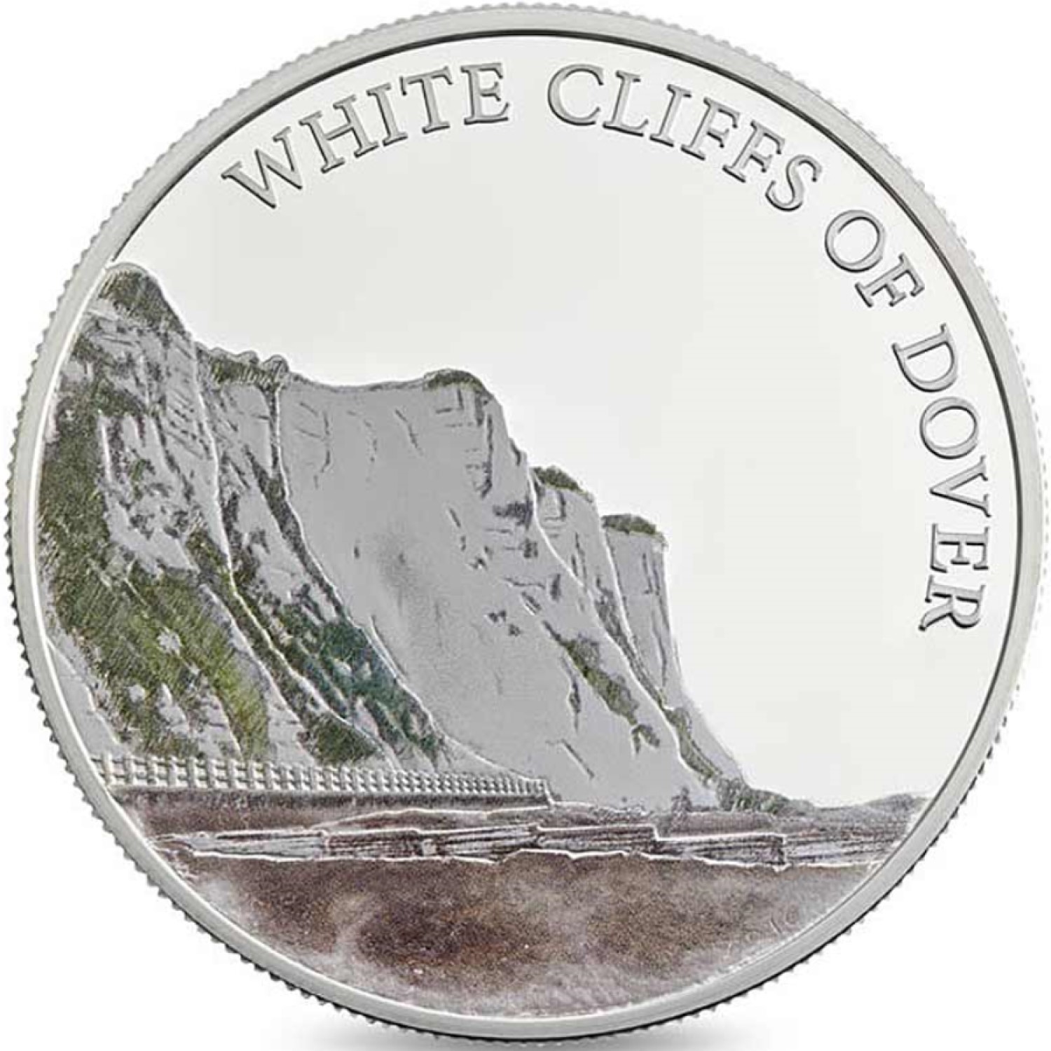 5 Pounds - Elizabeth II White Cliffs of Dover; Silver Proof reverse