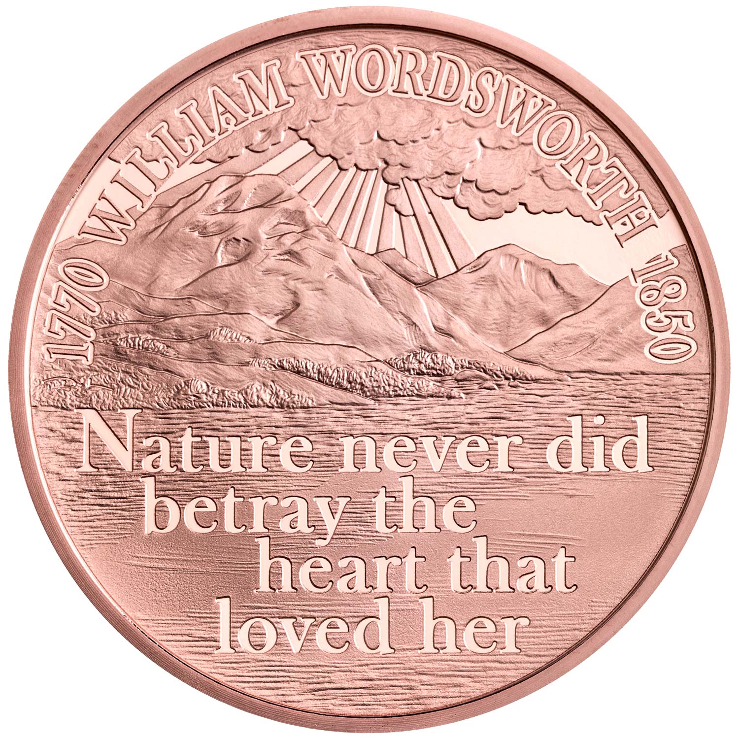 5 Pounds - Elizabeth II William Wordsworth; Gold Proof reverse