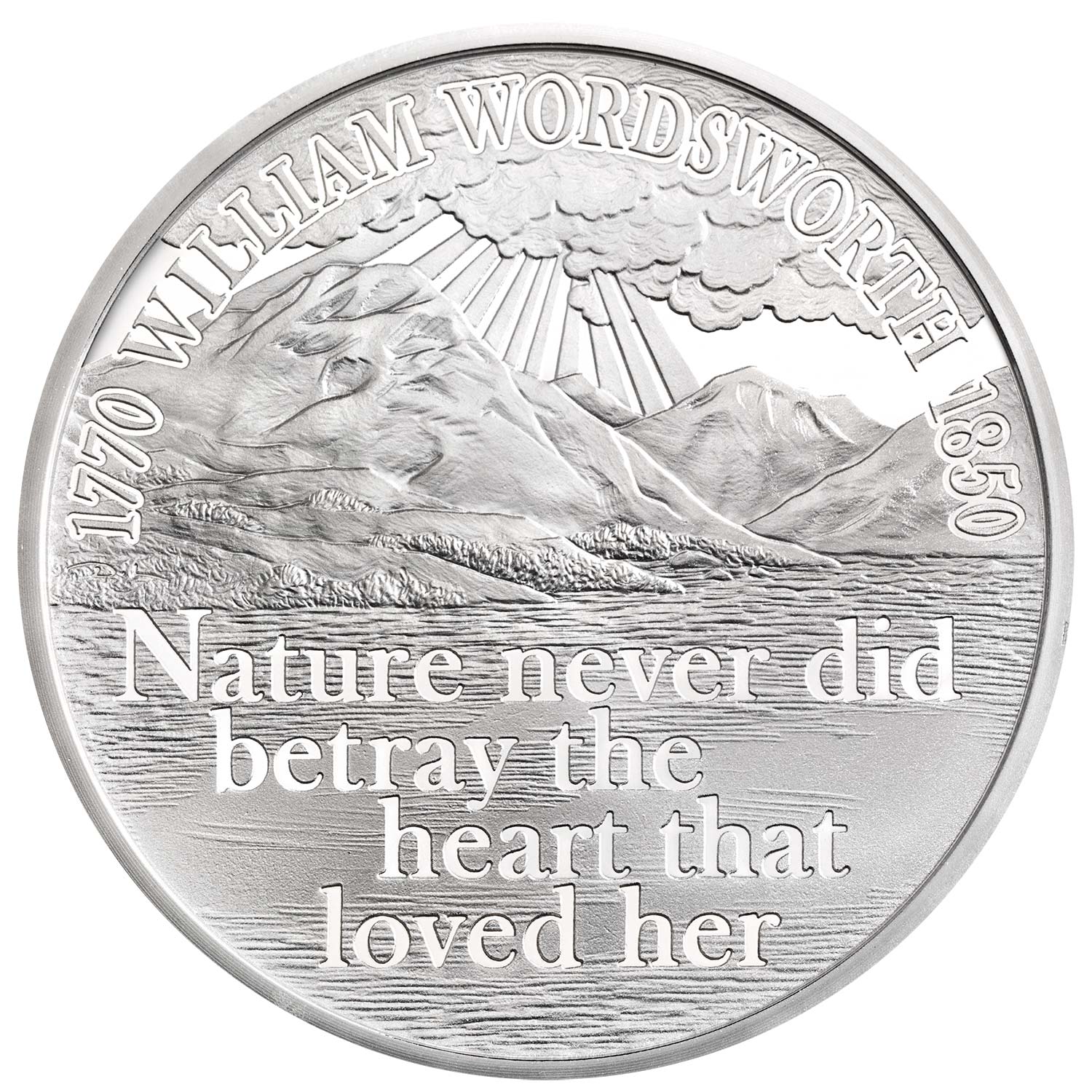 5 Pounds - Elizabeth II William Wordsworth; Silver Proof reverse