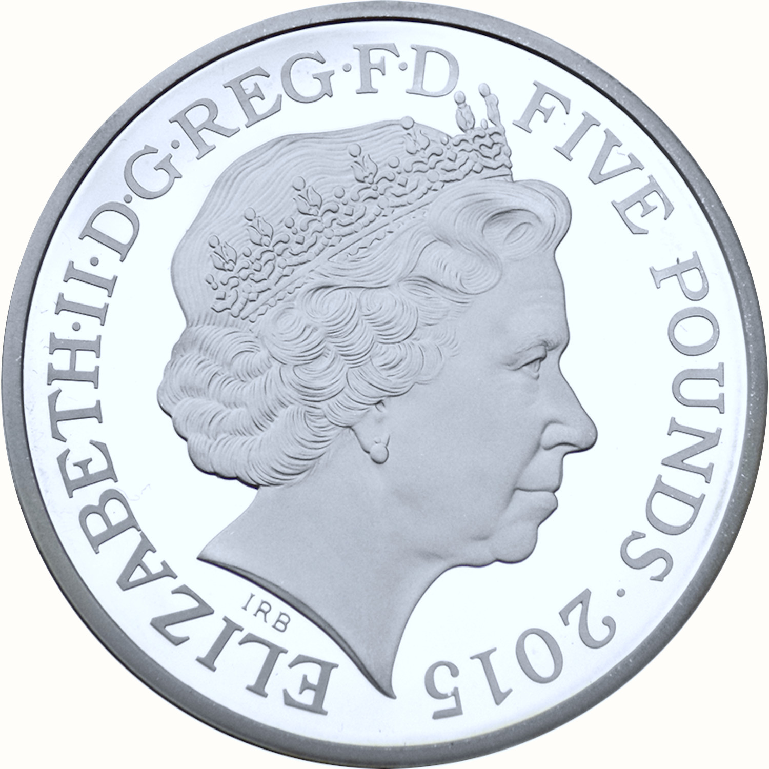 5 Pounds - Elizabeth II Winston Churchill; Platinum Piedfort obverse